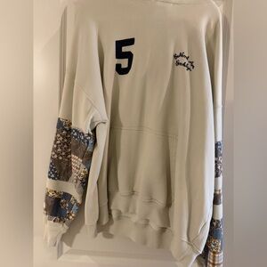 Embroidered Cream Patchwork Sweatshirt